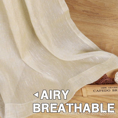 Window Grommet Butter Sheer Curtains Panels